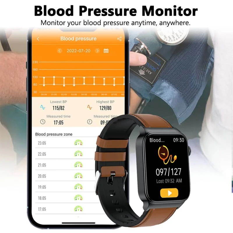 All-in-One Gesundheitsüberwachungs-Smartwatch mit ECG & Blutzuckermessgerät