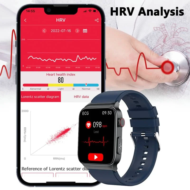 All-in-One Gesundheitsüberwachungs-Smartwatch mit ECG & Blutzuckermessgerät