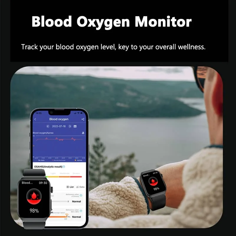 All-in-One Gesundheitsüberwachungs-Smartwatch mit ECG & Blutzuckermessgerät