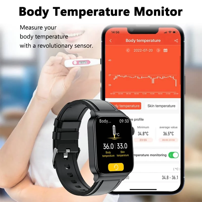 All-in-One Gesundheitsüberwachungs-Smartwatch mit ECG & Blutzuckermessgerät