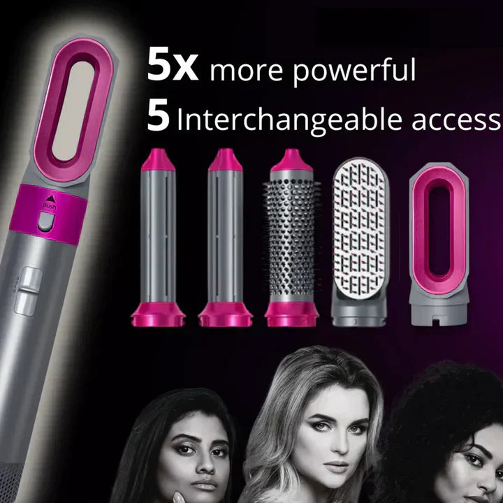Premium 5-in-1 Haarglätter & Styler – Locken, Wellen, Glätten, Trocknen & Bürsten