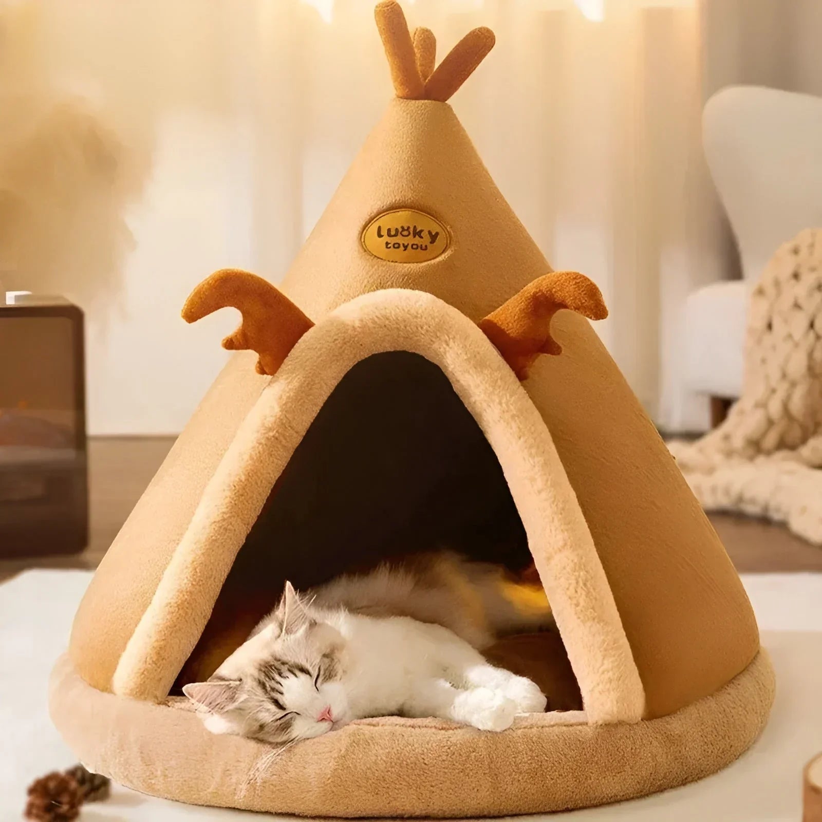 Kuschelhöhle für Haustiere - Gemütlicher Rückzugsort | Tipi-Design