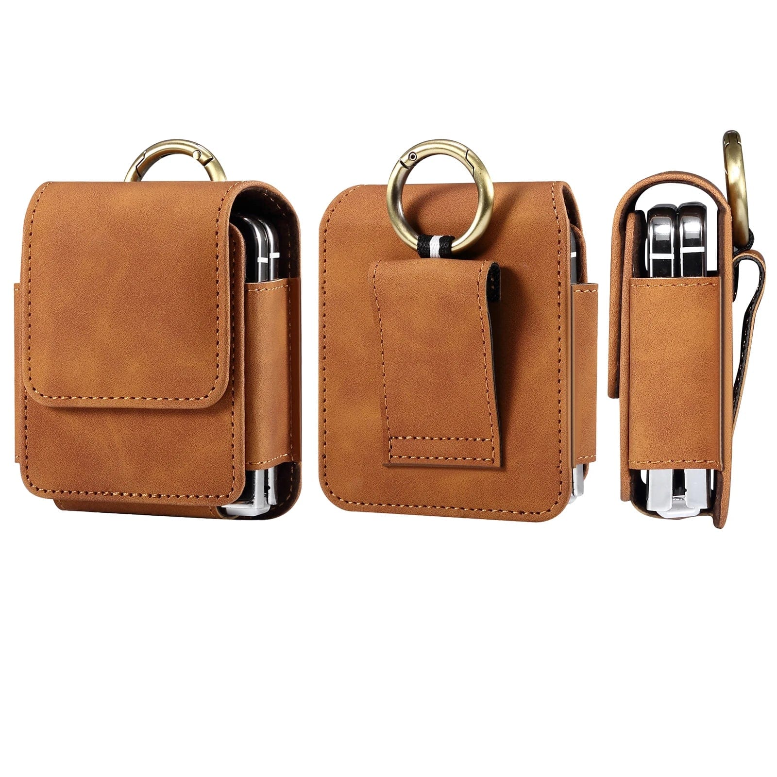 Leder Samsung Z Flip Gürtel Handy Holster Tasche