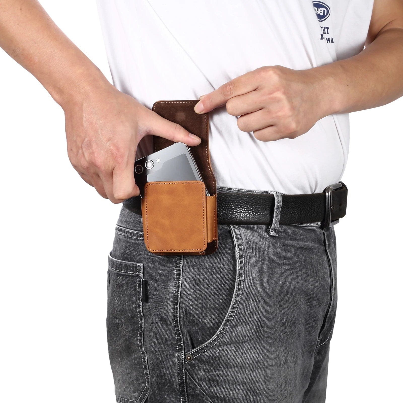 Leder Samsung Z Flip Gürtel Handy Holster Tasche