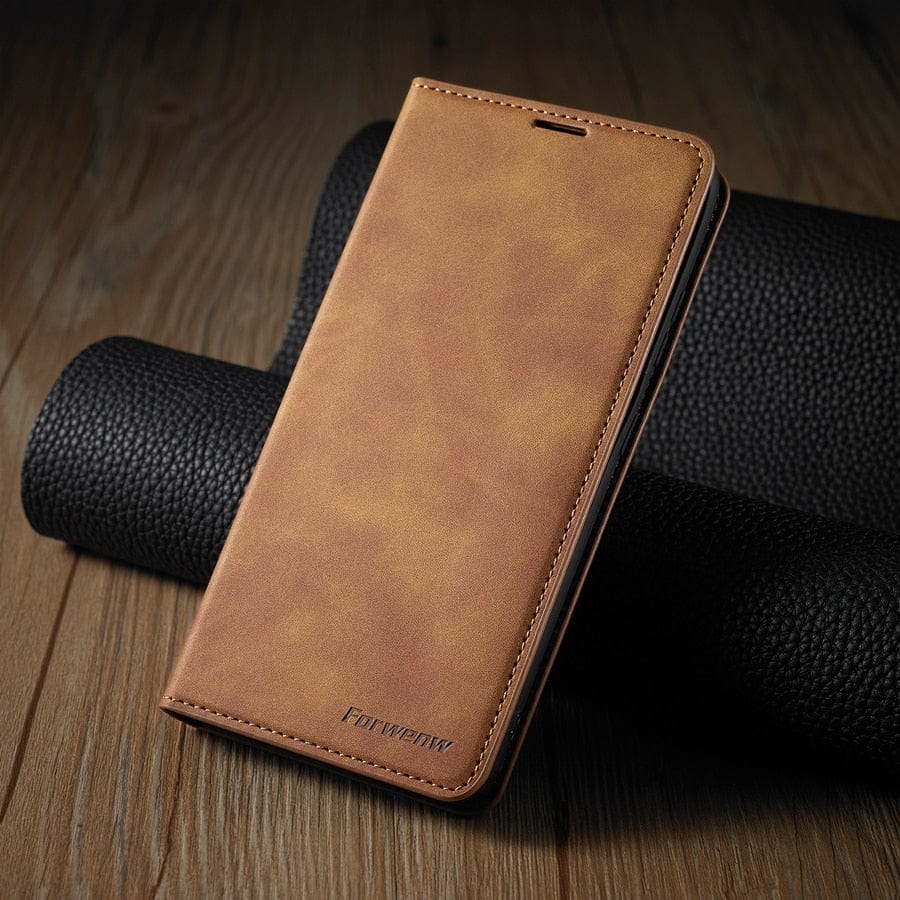 Magnetische Flip Cover Leder iPhone 16 Brieftaschenhülle