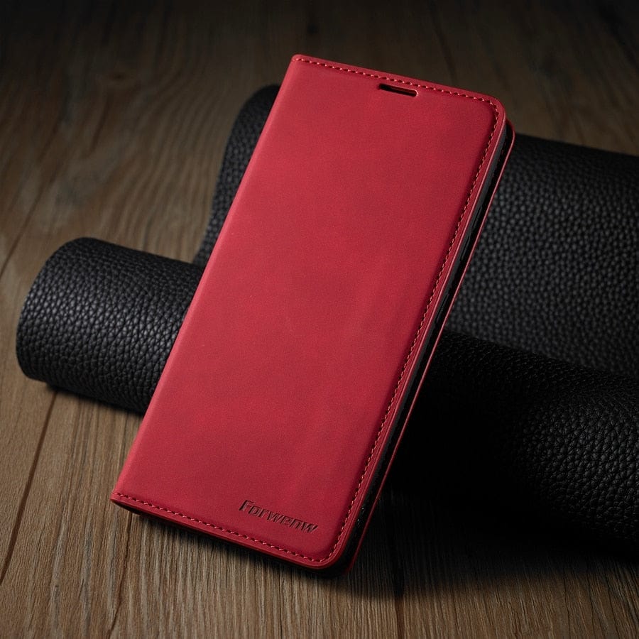 Magnetische Flip Cover Leder iPhone 16 Brieftaschenhülle