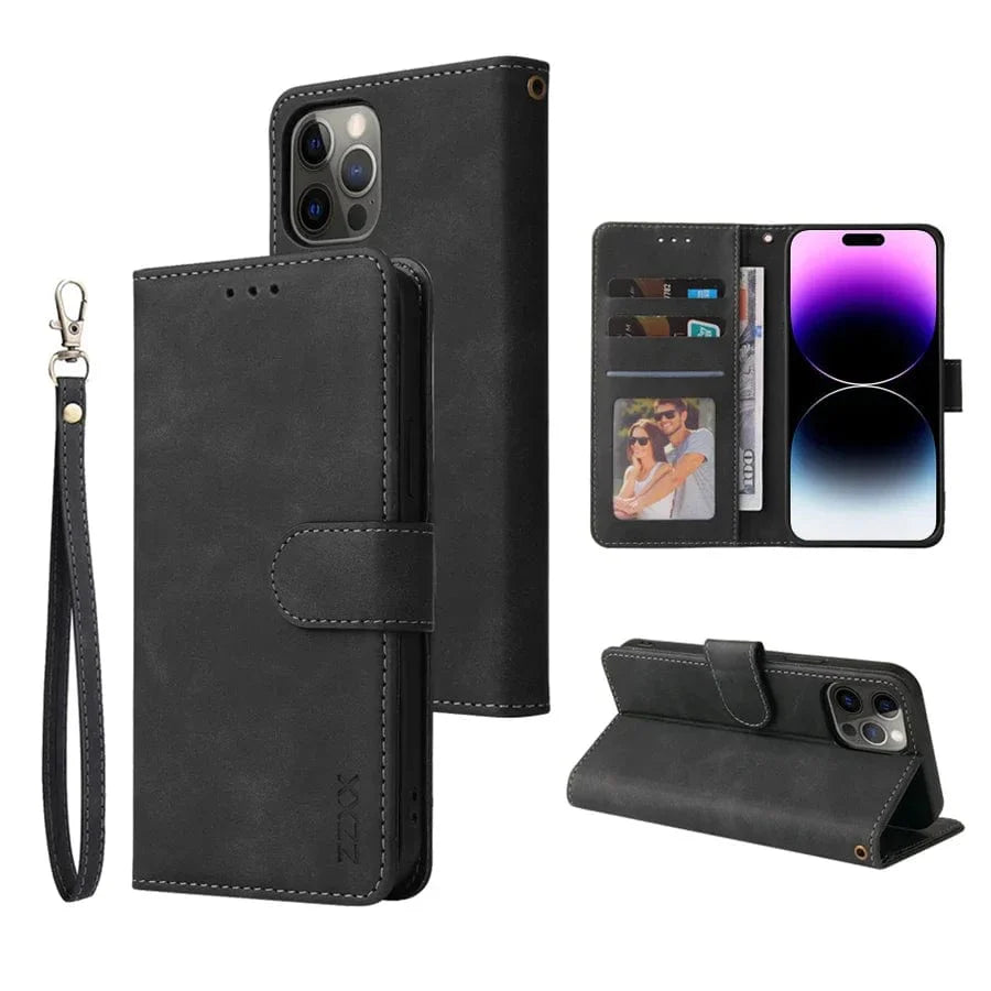 Leder iPhone Wallet Flip Cover Magnetische Hülle