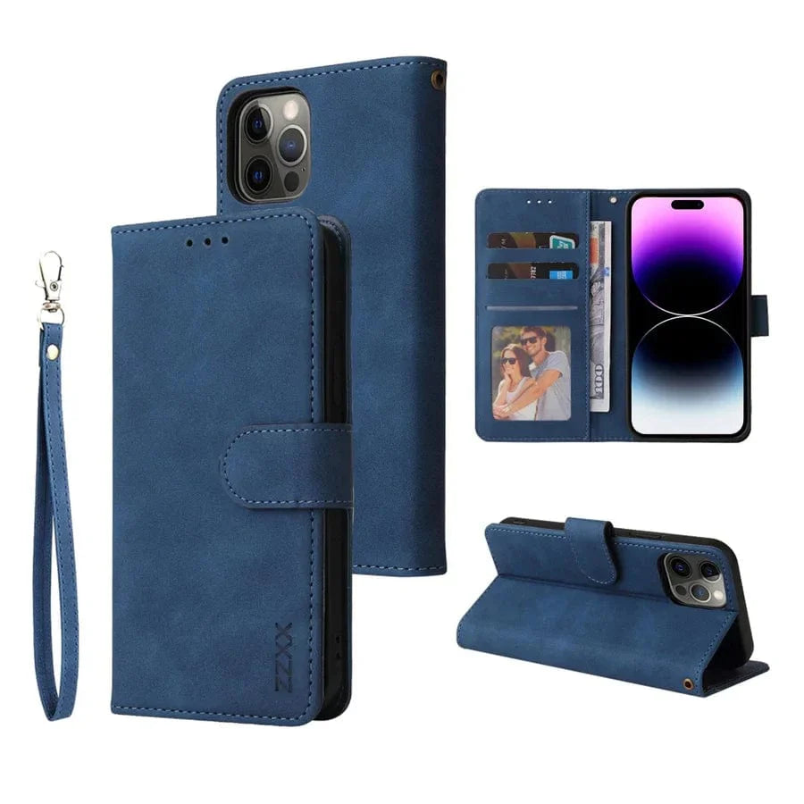 Leder iPhone Wallet Flip Cover Magnetische Hülle