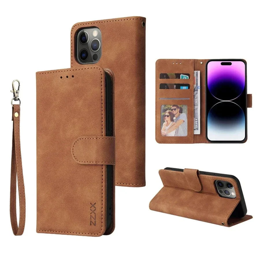 Leder iPhone Wallet Flip Cover Magnetische Hülle