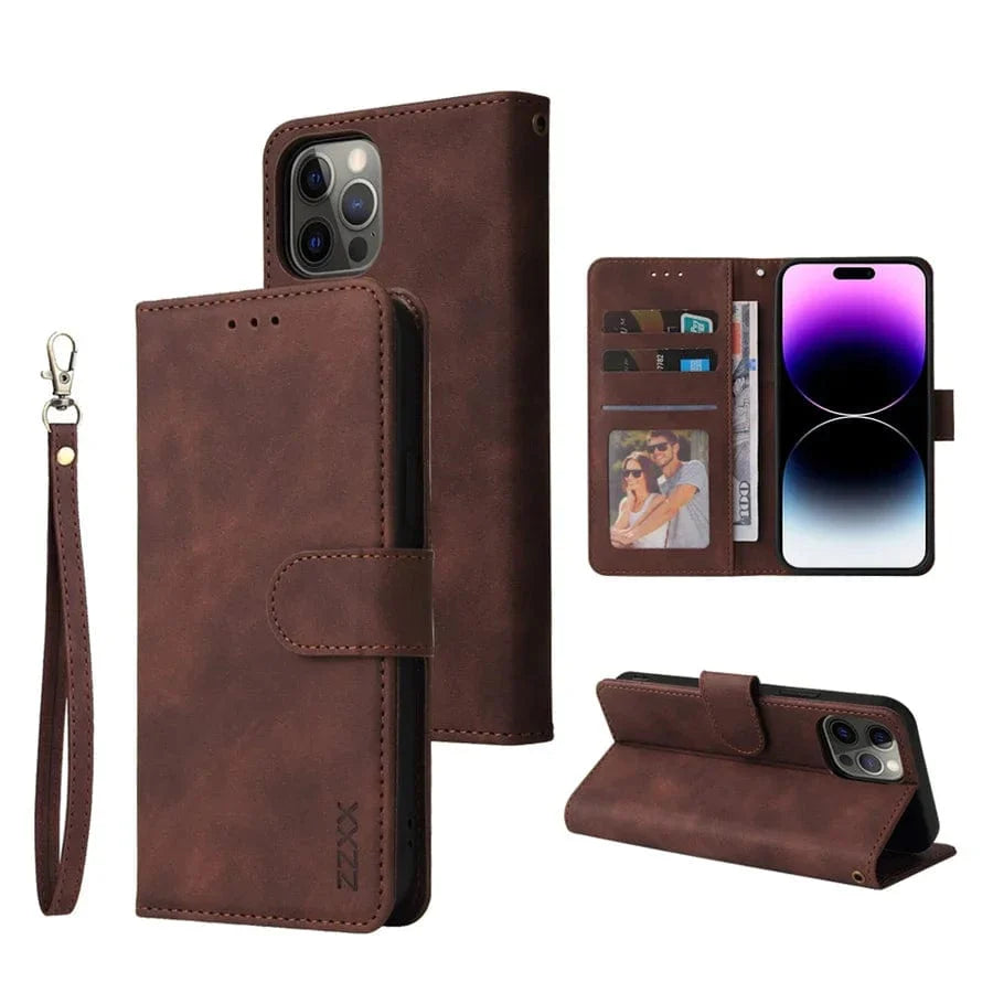Leder iPhone Wallet Flip Cover Magnetische Hülle