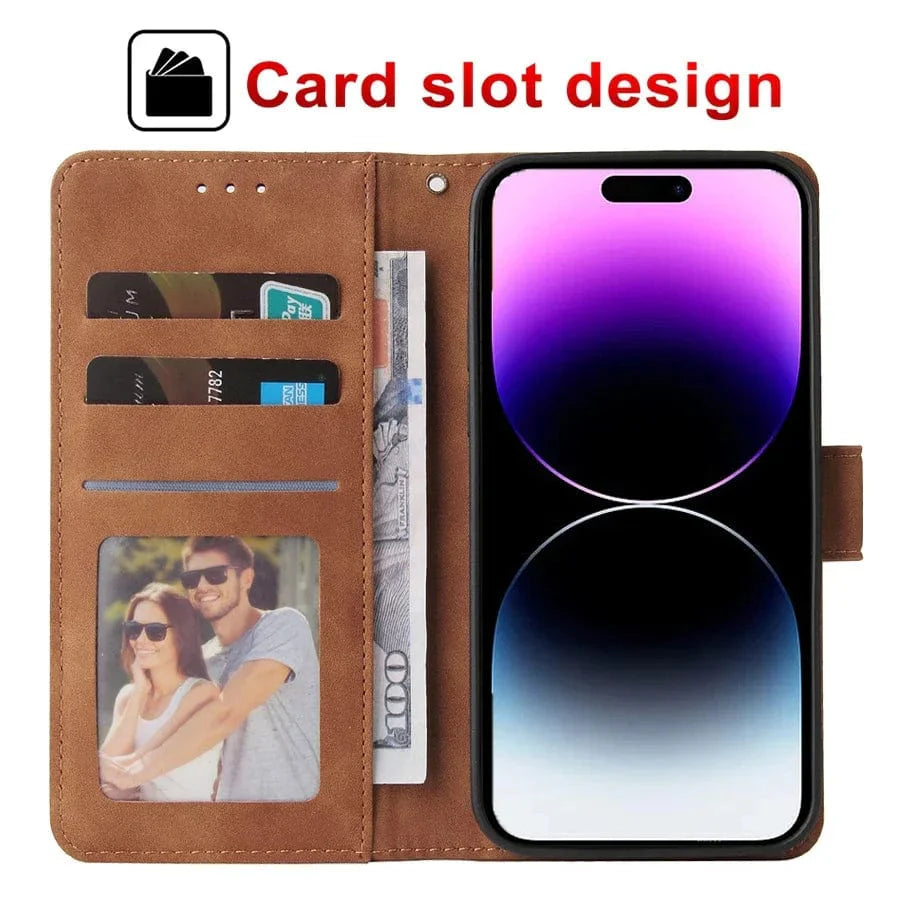 Leder iPhone Wallet Flip Cover Magnetische Hülle