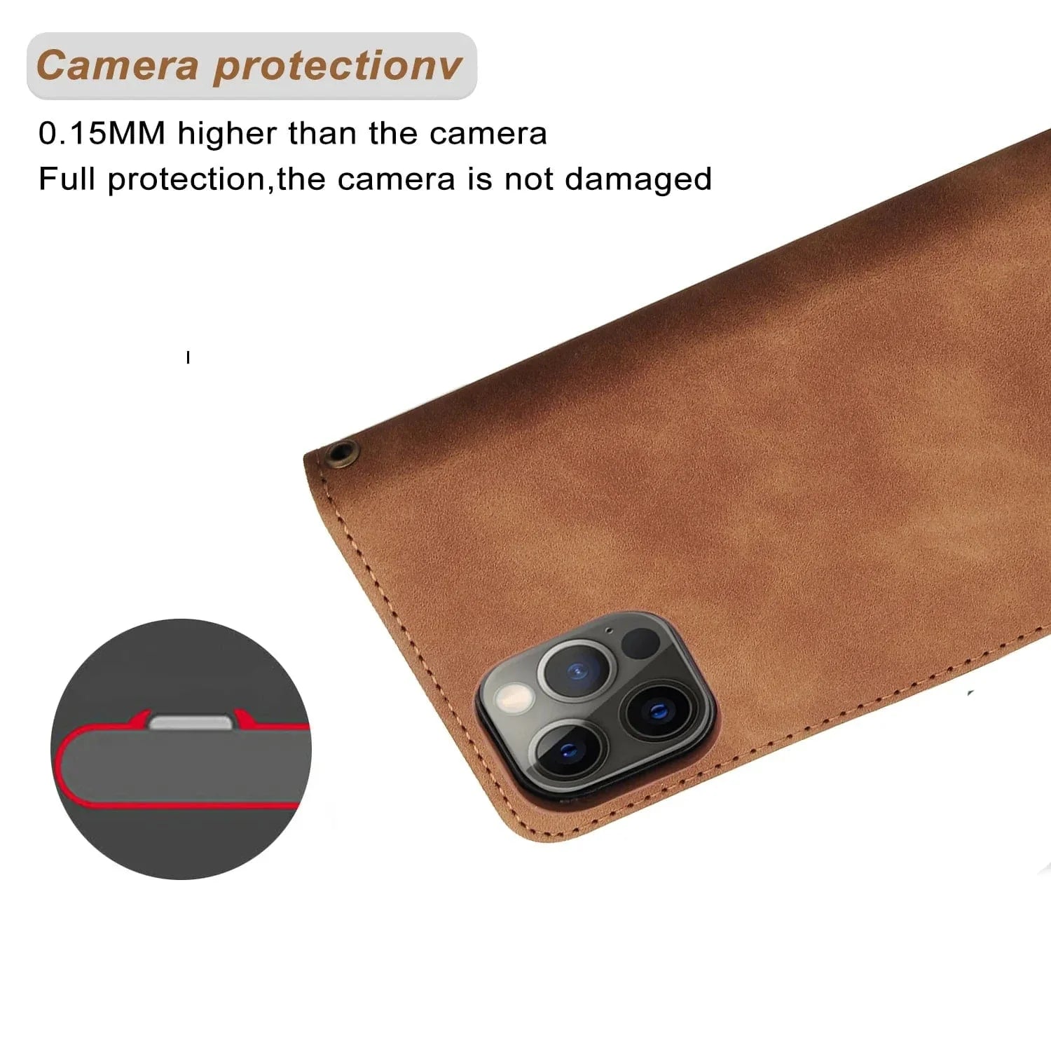 Leder iPhone Wallet Flip Cover Magnetische Hülle