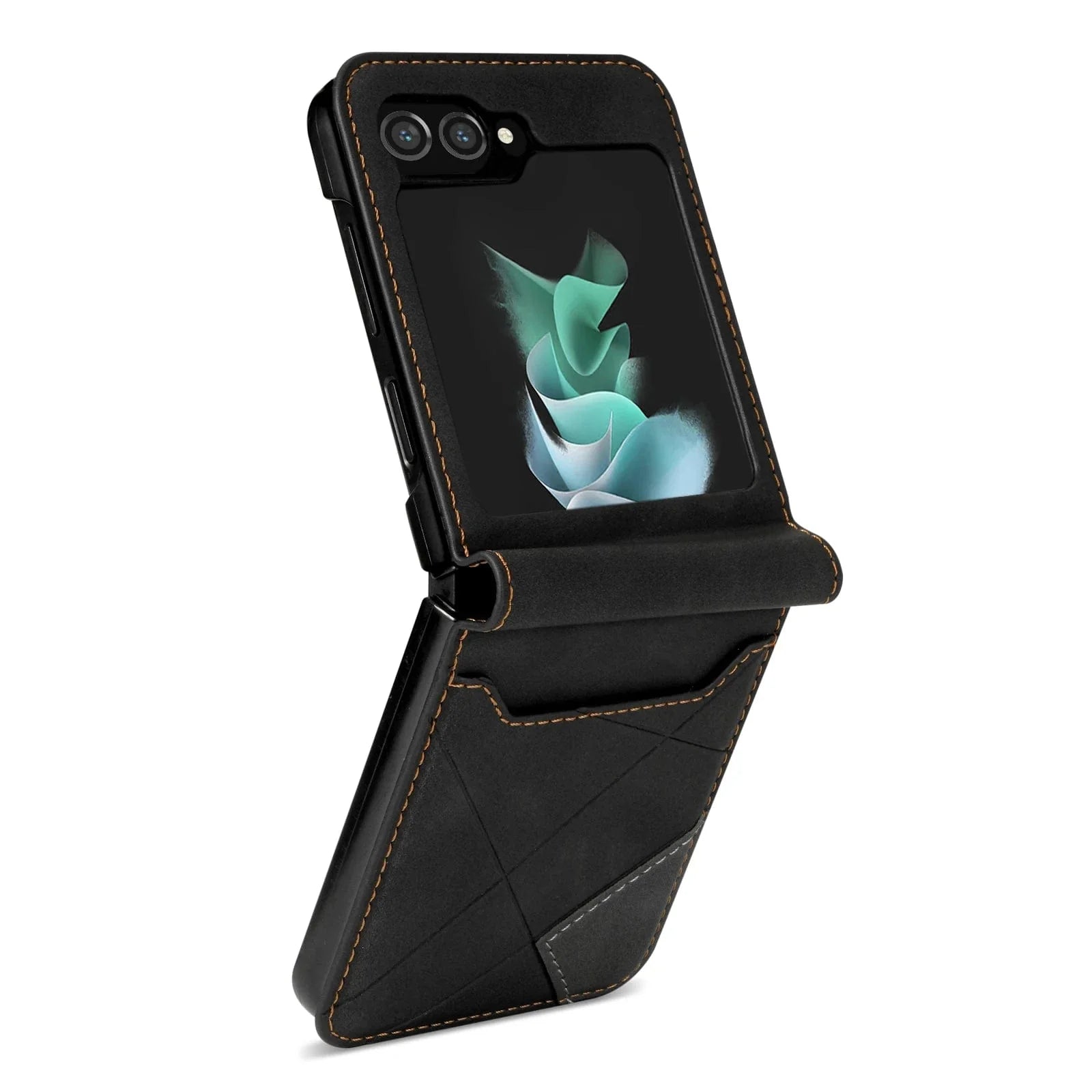 Leder Schütz Hülle für Samsung Z Flip Kartenhalter