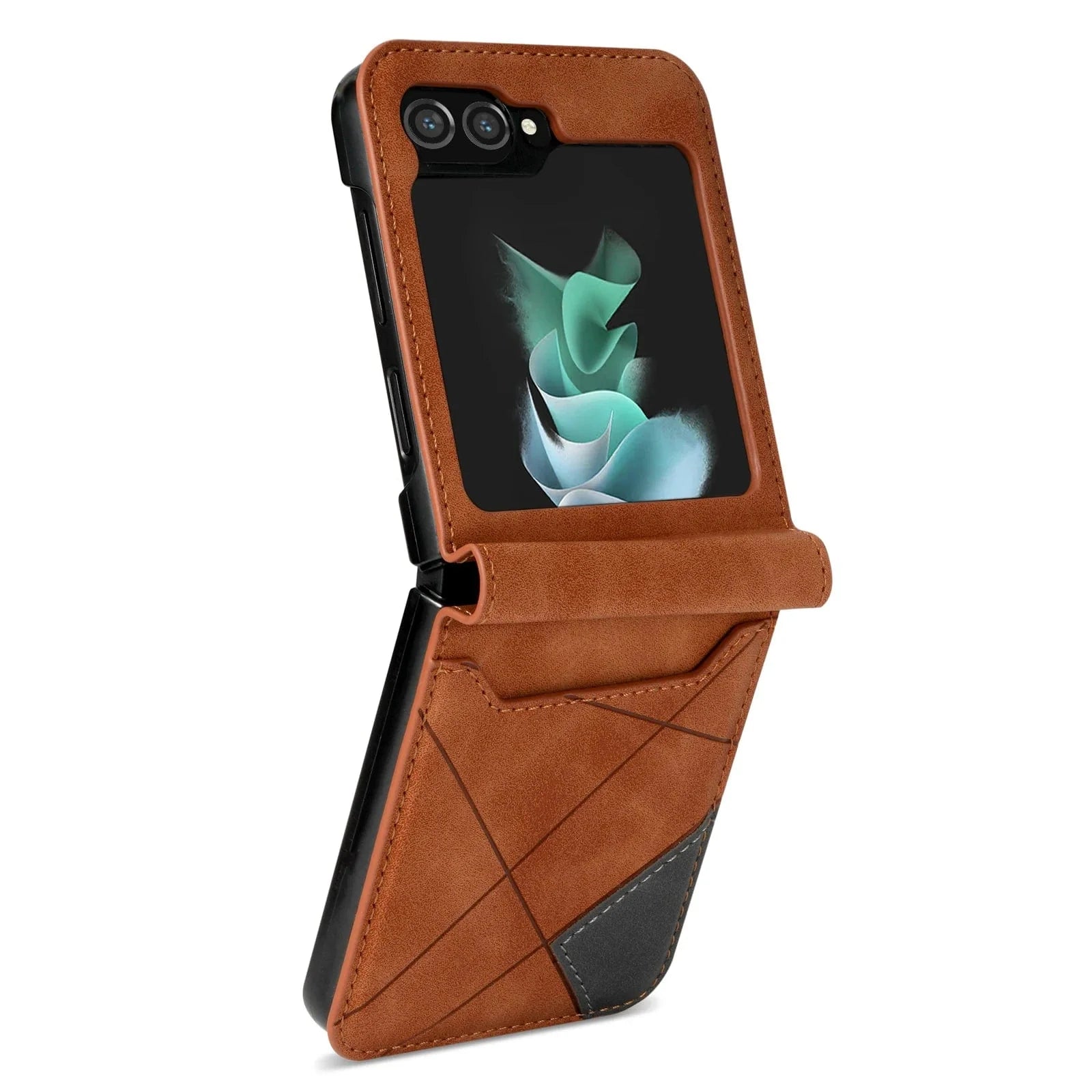 Leder Schütz Hülle für Samsung Z Flip Kartenhalter