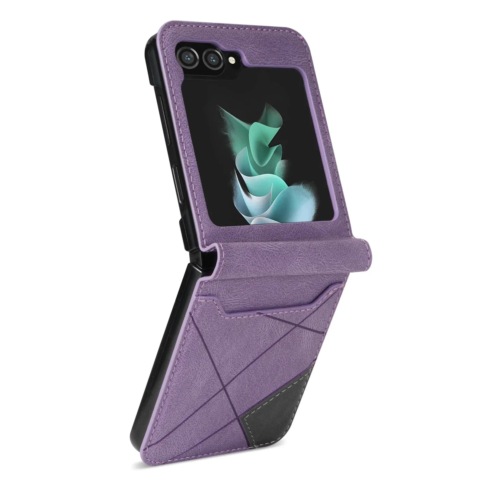 Leder Schütz Hülle für Samsung Z Flip Kartenhalter
