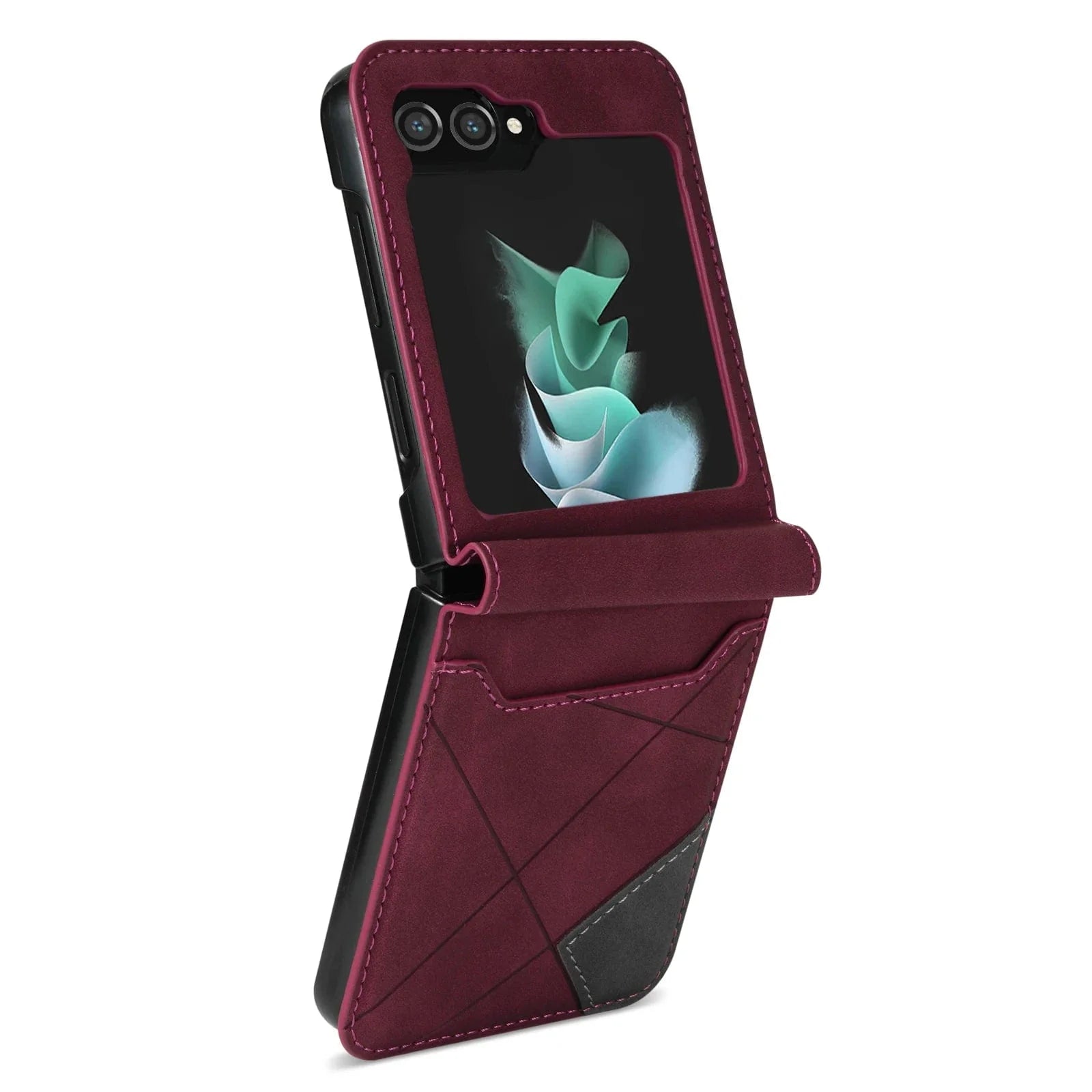 Leder Schütz Hülle für Samsung Z Flip Kartenhalter