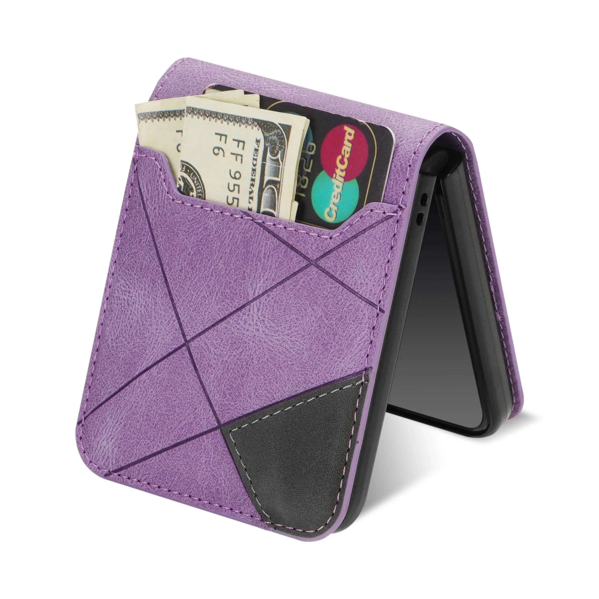 Leder Schütz Hülle für Samsung Z Flip Kartenhalter