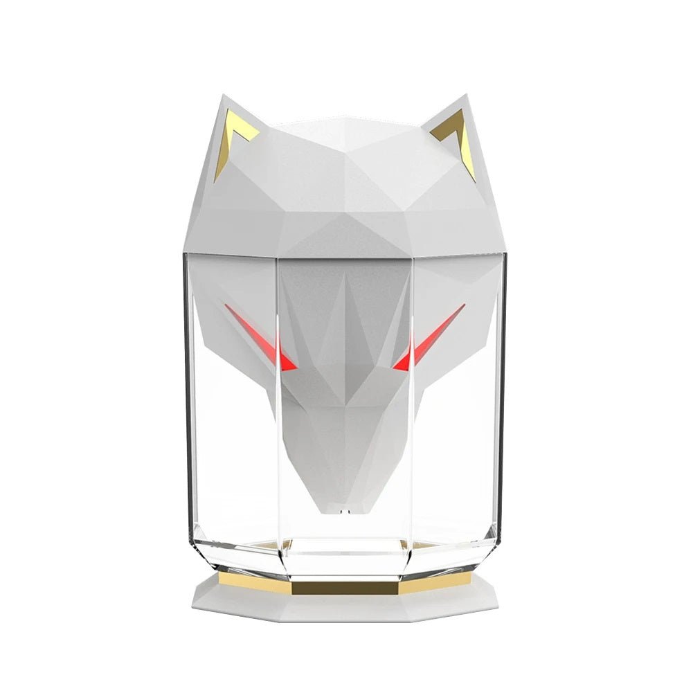 LED Wolf Kopf Desktop Luftbefeuchter – USB wiederaufladbarer Kaltnebel Diffusor mit großer Kapazität für Zuhause und Schlafzimmer Bliss
