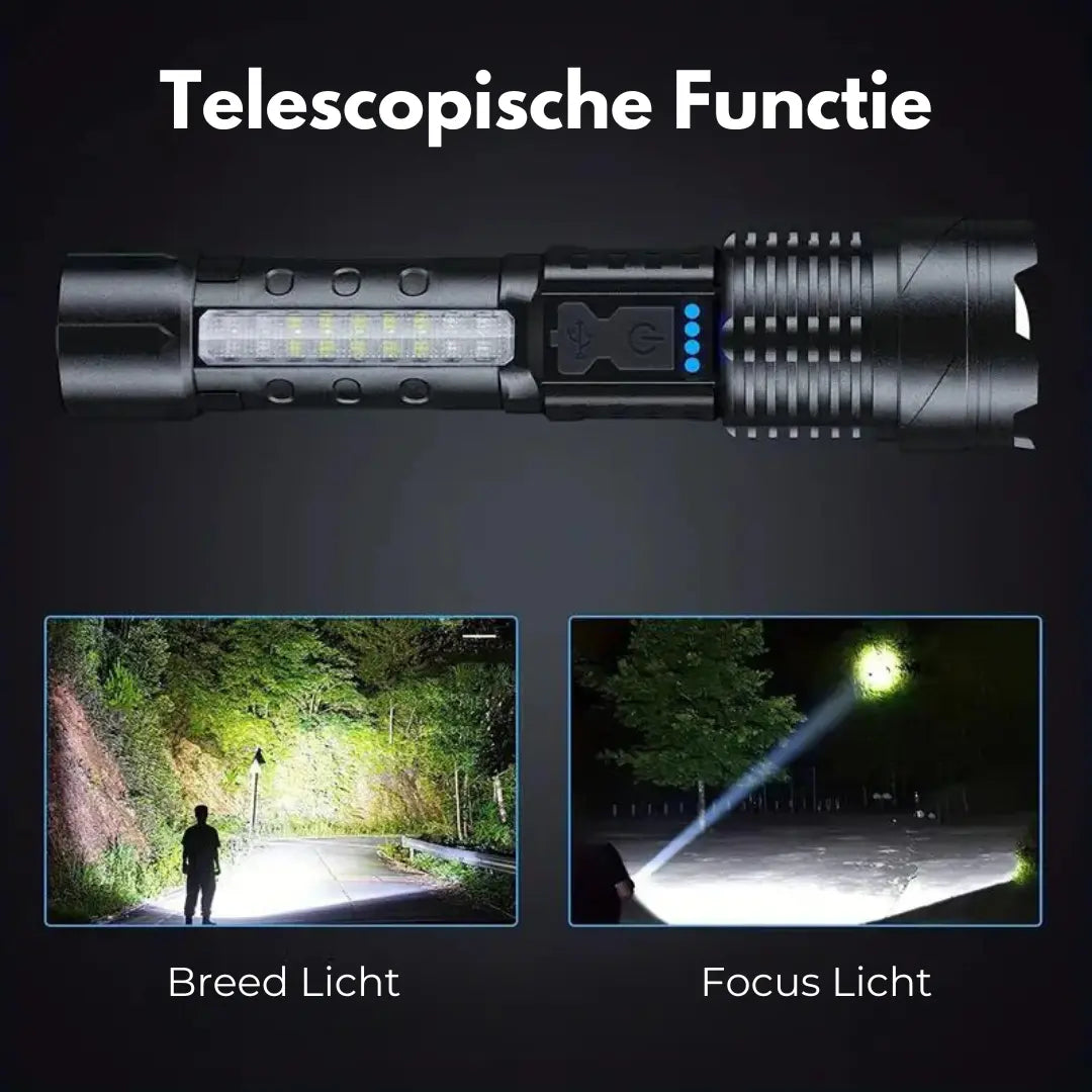 Ultrastarke 5000 Lumen Taschenlampe - PowerBeam LED, USB-Ladung