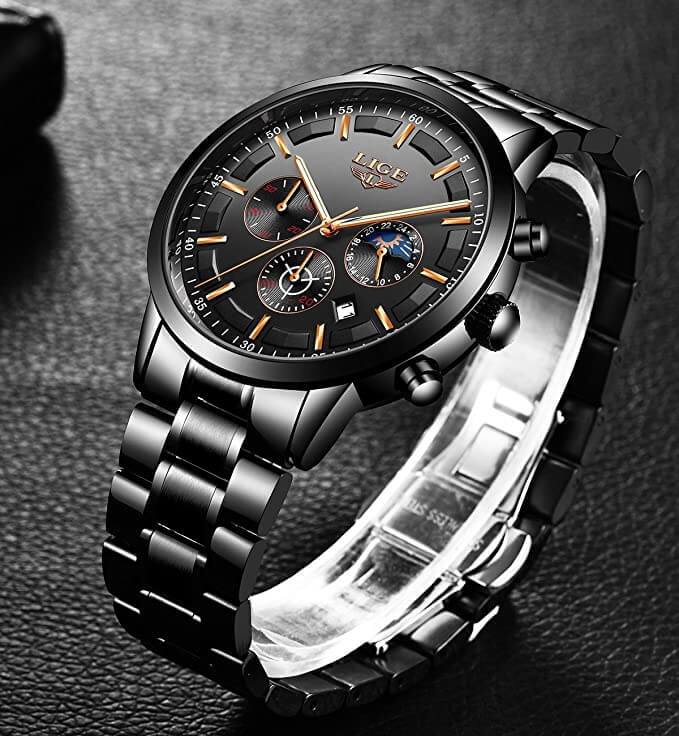 VanguardTime | Militär Schwarz Stahl Uhr – Elegant & Anspruchsvoll