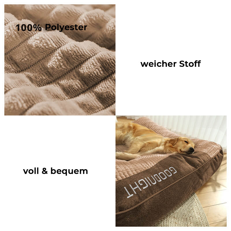 Hundebett mit Wirbelsäulenschutz - Groß und Kratzfest