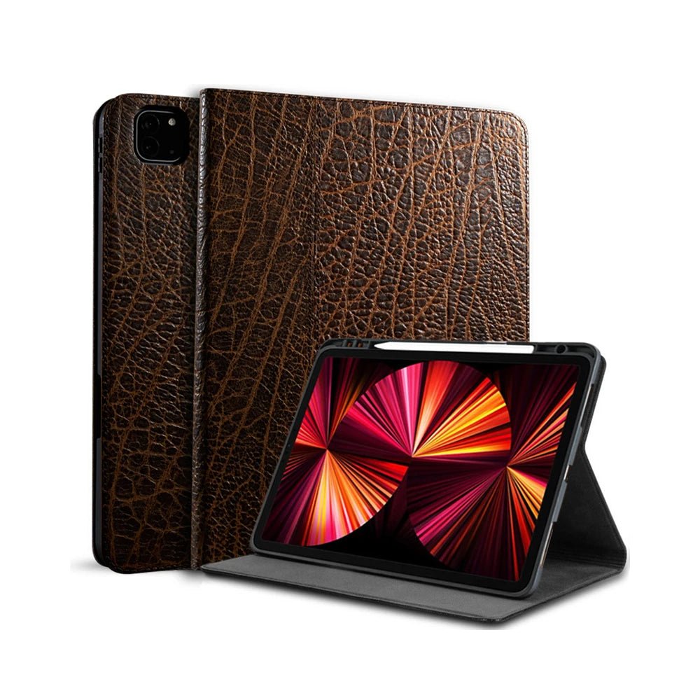 Luxuriöse Echtes Leder Hülle mit Multi-Winkel Ständer für iPad