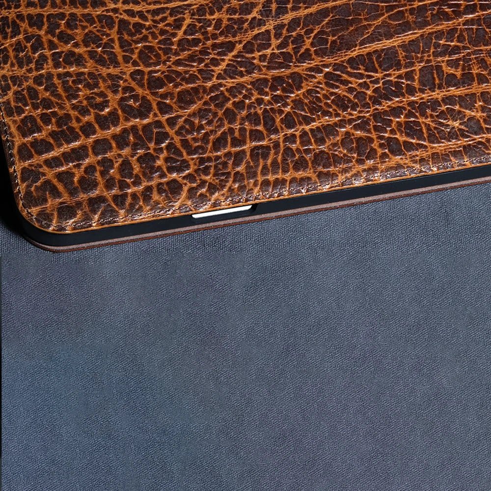Luxuriöse Echtes Leder Hülle mit Multi-Winkel Ständer für iPad
