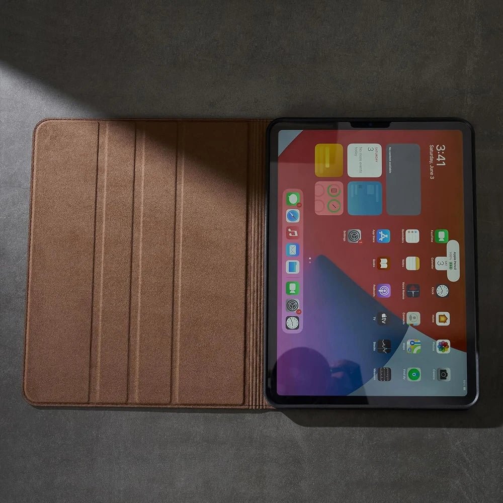 Luxuriöse Echtes Leder Hülle mit Multi-Winkel Ständer für iPad