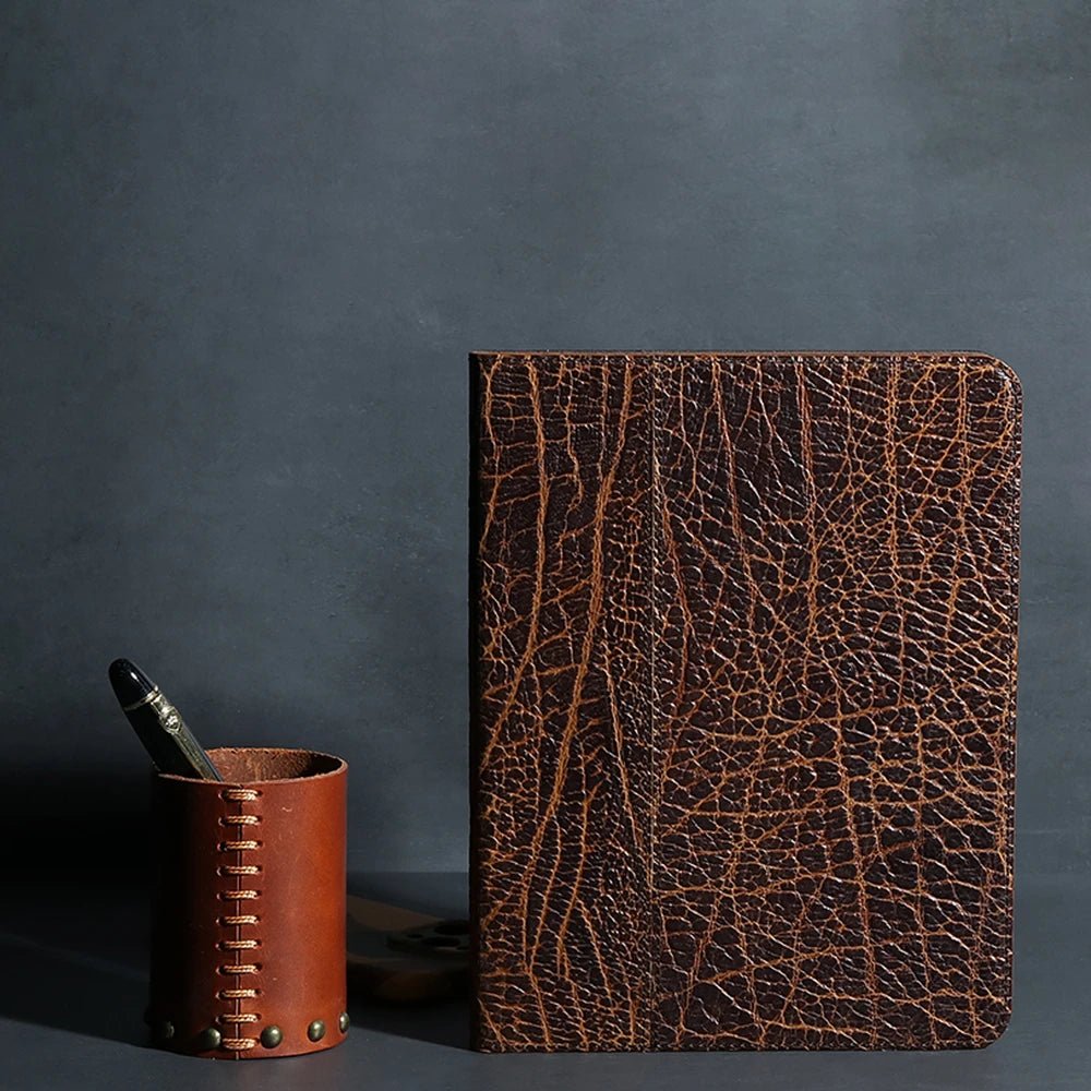 Luxuriöse Echtes Leder Hülle mit Multi-Winkel Ständer für iPad