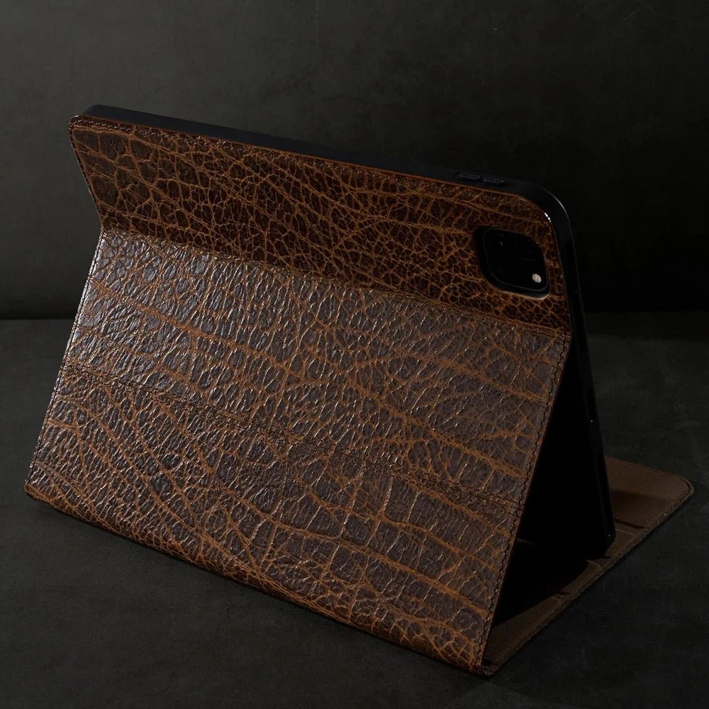 Luxuriöse Echtes Leder Hülle mit Multi-Winkel Ständer für iPad