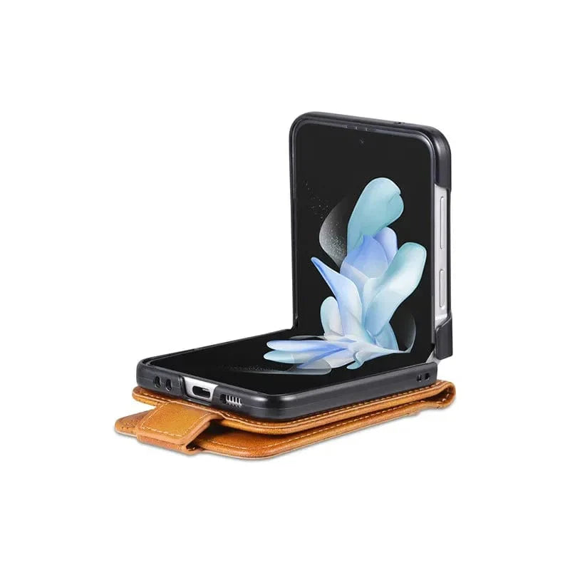 Magnetische Leder Samsung Z Flip Brieftasche Hülle