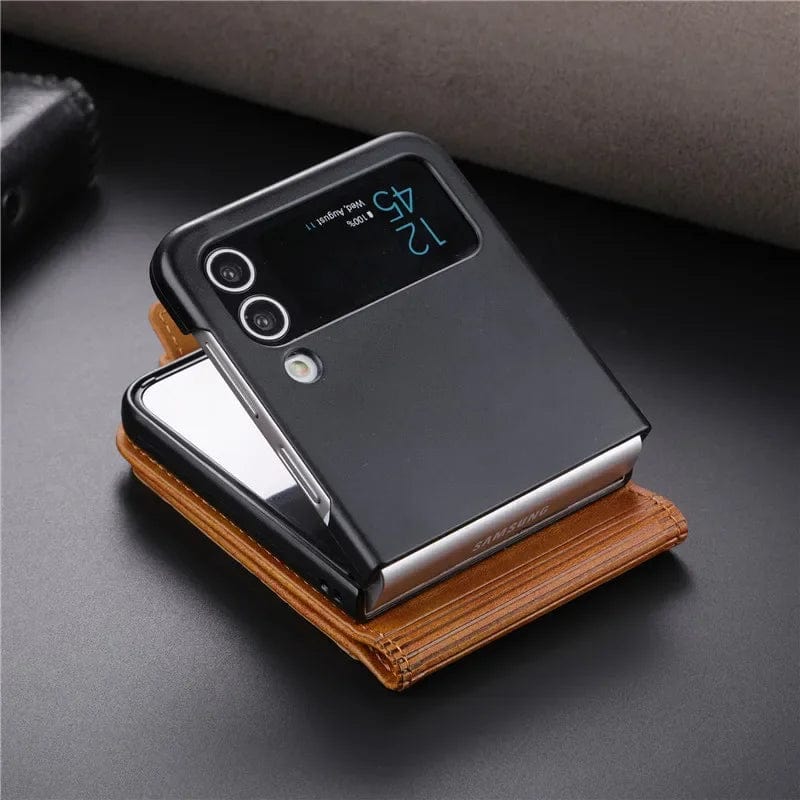 Magnetische Leder Samsung Z Flip Brieftasche Hülle