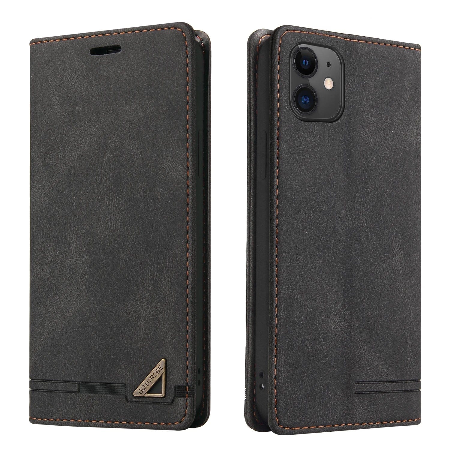 RFID Blockierende Magnetische iPhone Leder Flip Cover Geldbörse Hülle