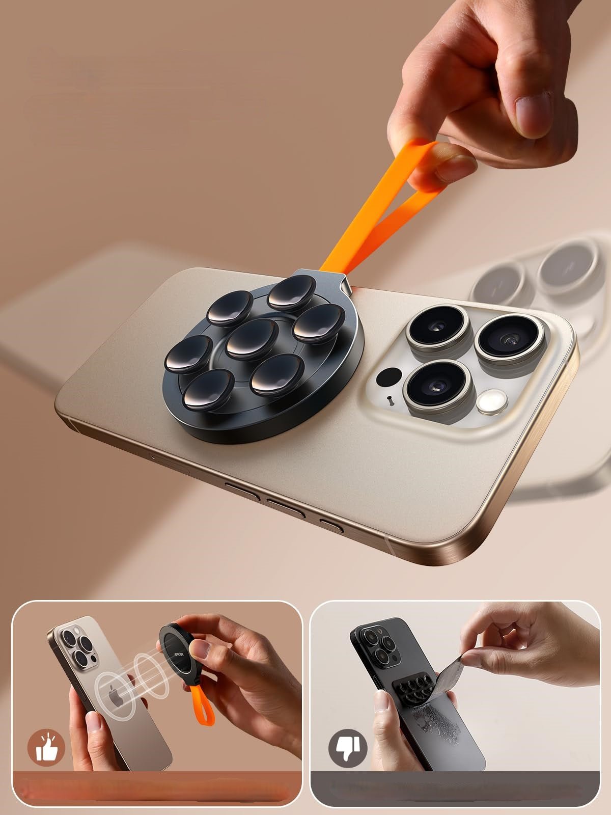 Magnetischer Handyhalter mit Saugnapf – Universelle Wand- und Spiegelmontage für freihändiges Arbeiten mit jedem Mobilgerät