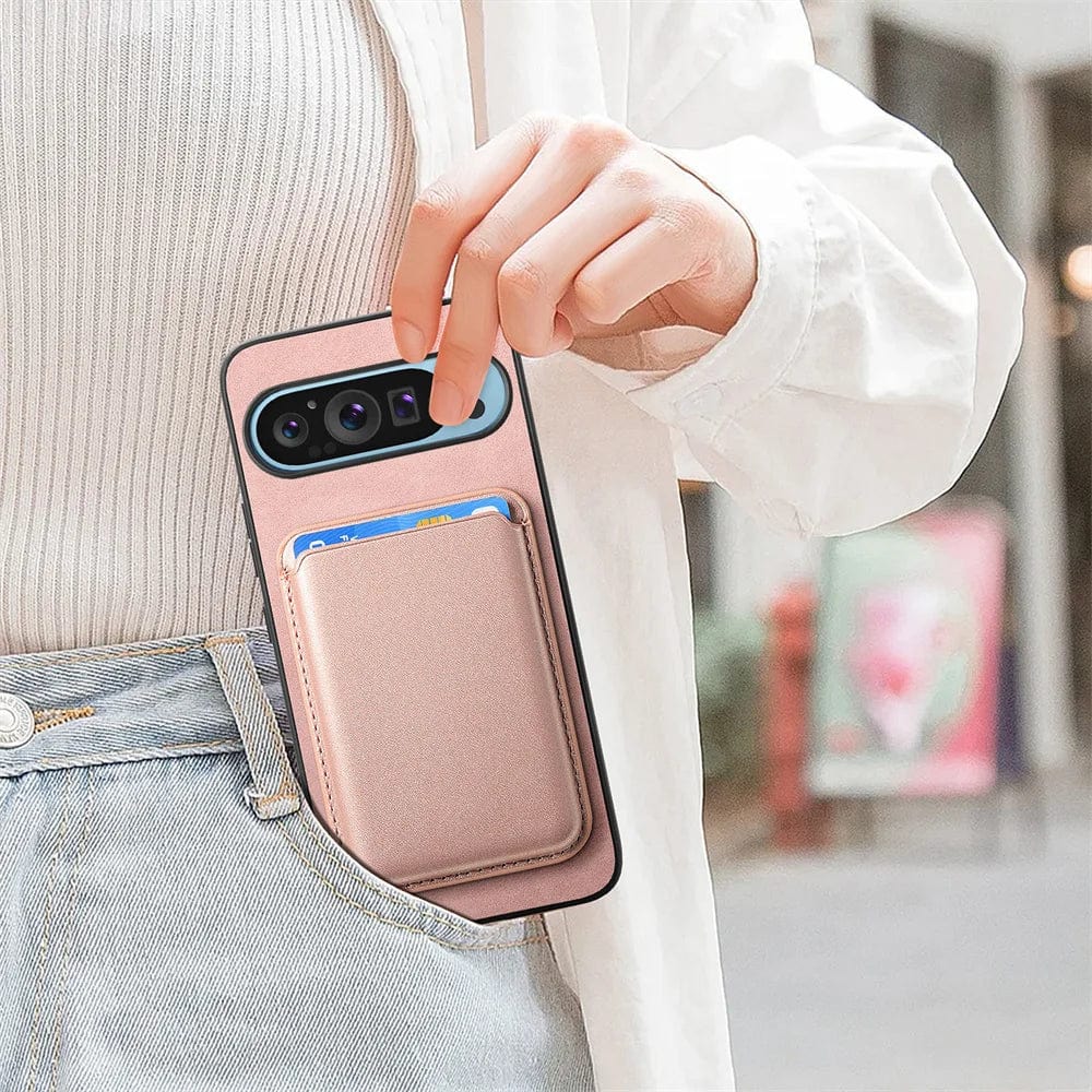 Magnetische abnehmbare Google Pixel Leder Geldbörse Tasche