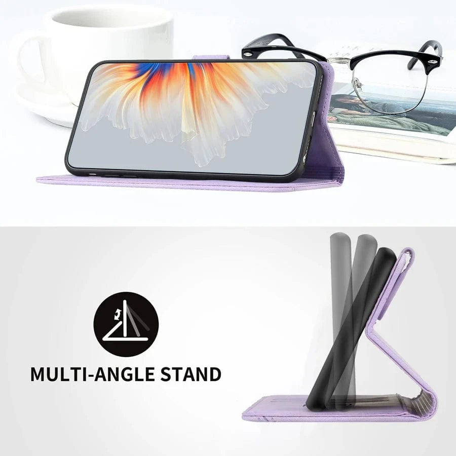 Magnetische rutschfeste Leder iPhone Flip Cover Geldbörse Hülle
