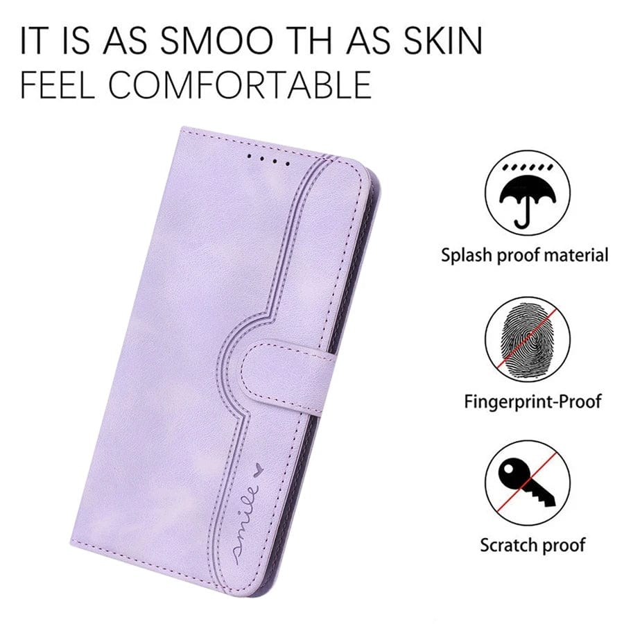 Magnetische rutschfeste Leder iPhone Flip Cover Geldbörse Hülle