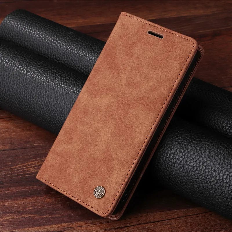 Magnetische Leder Flip Cover iPhone Geldbörse Hülle