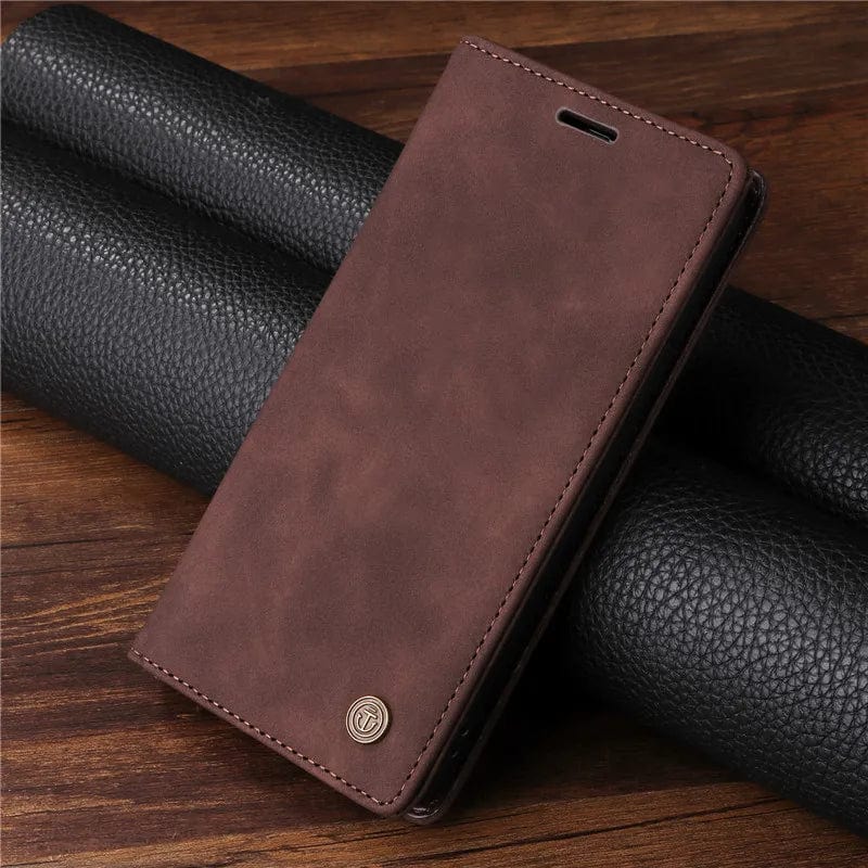 Magnetische Leder Flip Cover iPhone Geldbörse Hülle