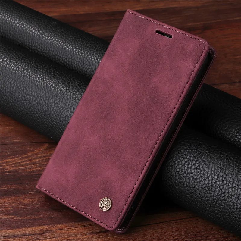 Magnetische Leder Flip Cover iPhone Geldbörse Hülle