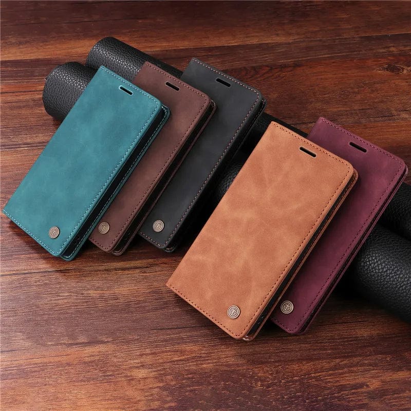 Magnetische Leder Flip Cover iPhone Geldbörse Hülle