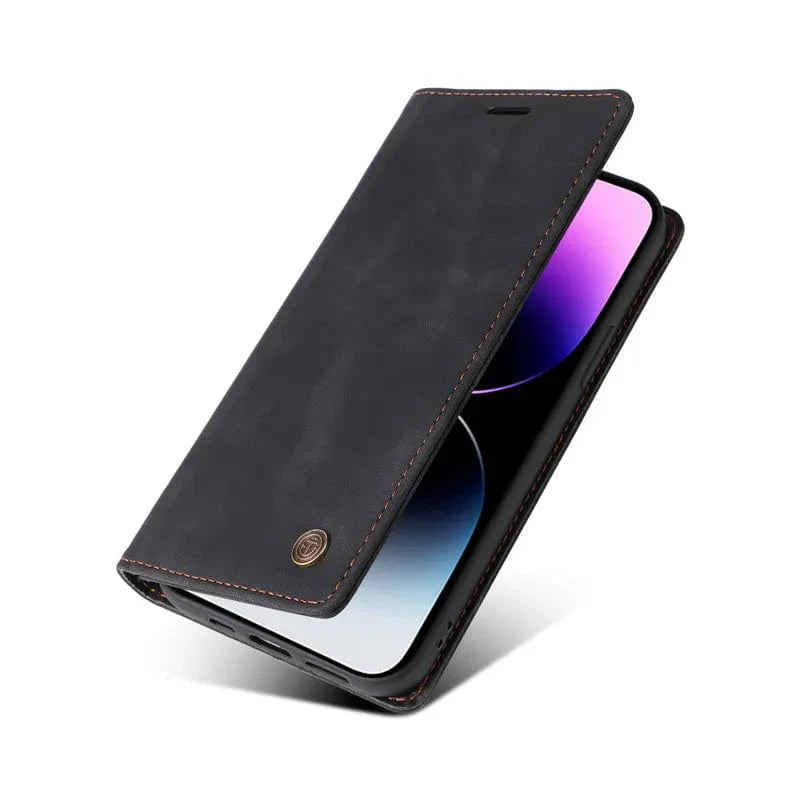 Magnetische Leder Flip Cover iPhone Geldbörse Hülle