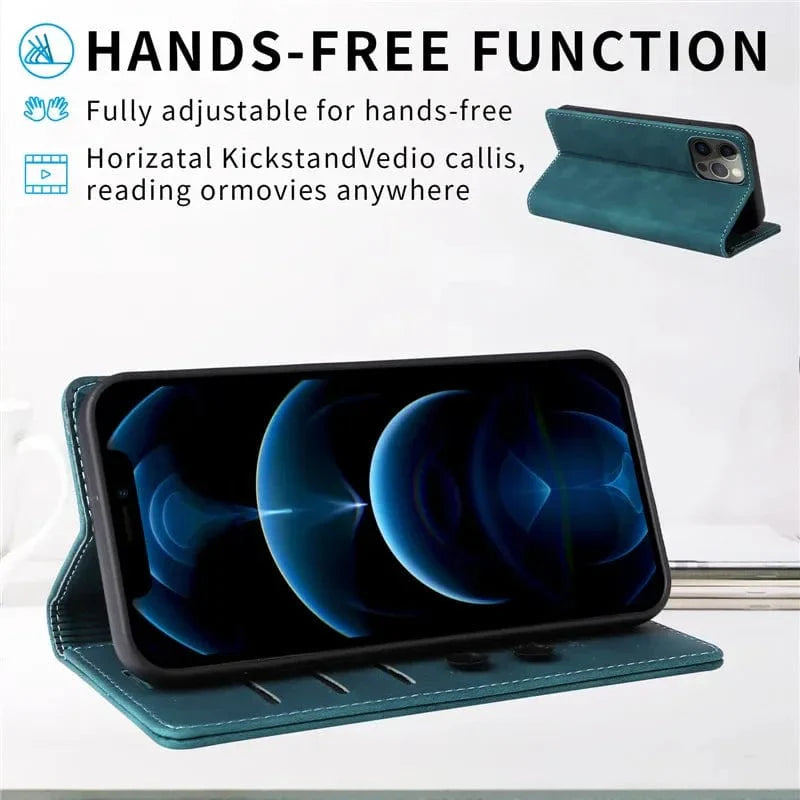 Magnetische Leder Flip Cover iPhone Geldbörse Hülle