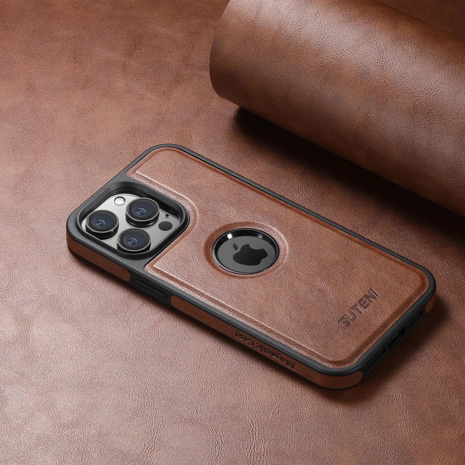 Magnetische MagSafe iPhone Leder Wireless Charging Case