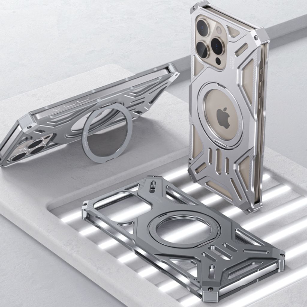 Magnetisches Metallgehäuse mit Standfuß für iPhone