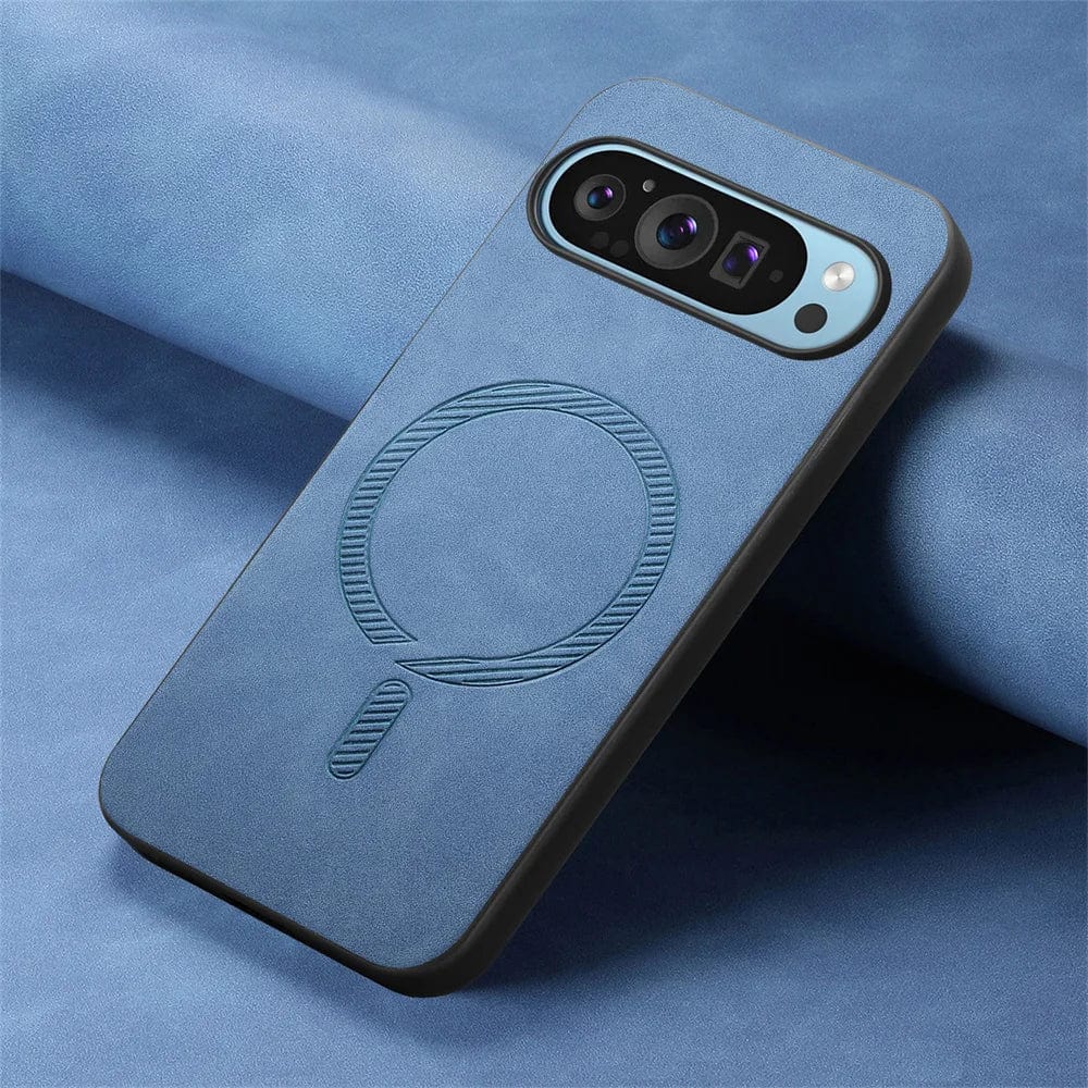 Magnetische Drahtlose Lade Google Pixel Leder Handyhülle