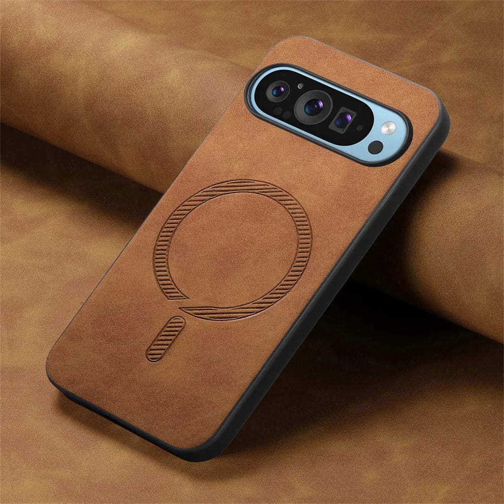 Magnetische Drahtlose Lade Google Pixel Leder Handyhülle