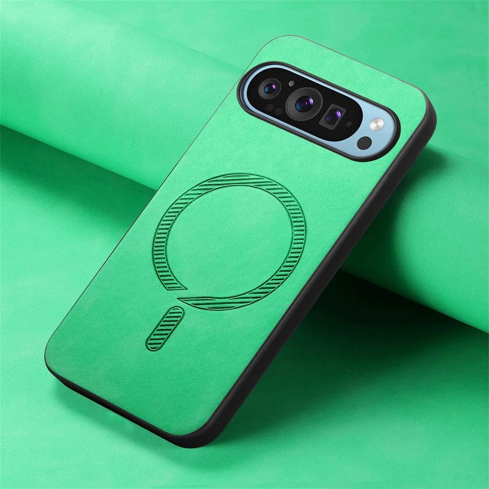 Magnetische Drahtlose Lade Google Pixel Leder Handyhülle