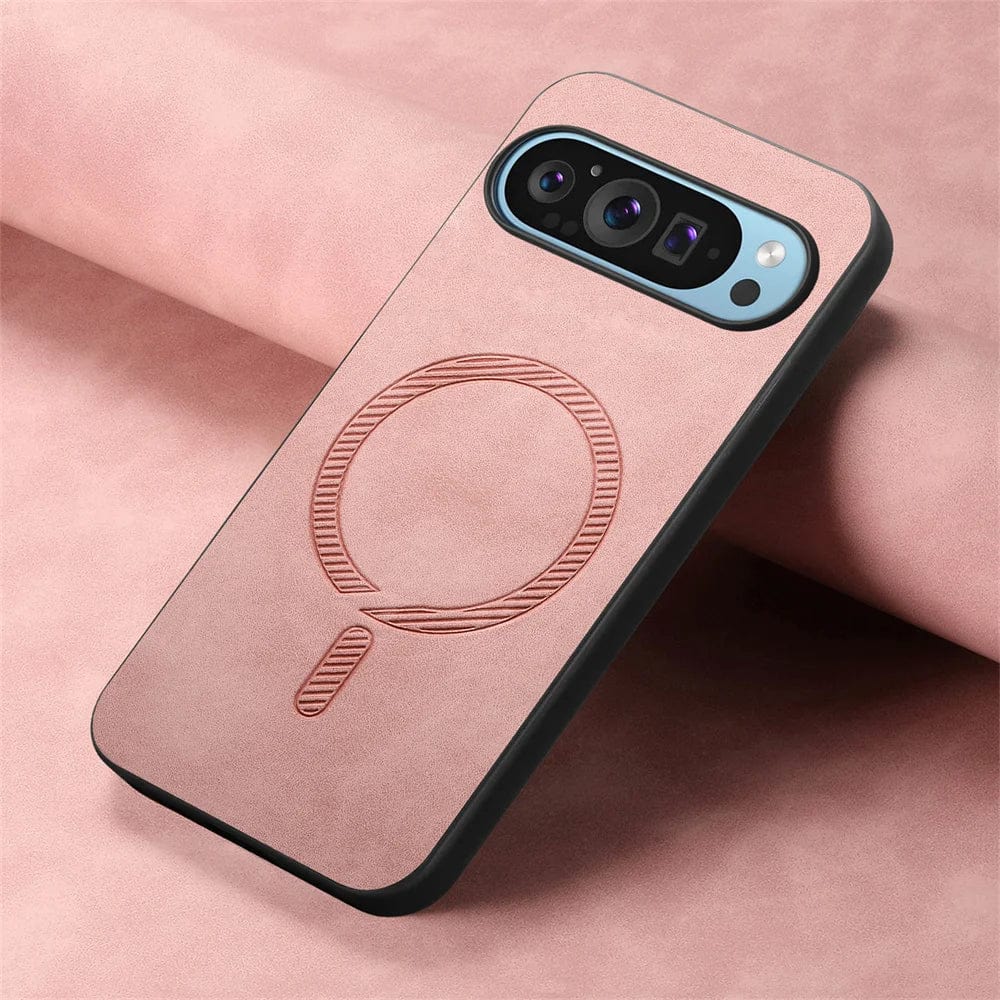 Magnetische Drahtlose Lade Google Pixel Leder Handyhülle