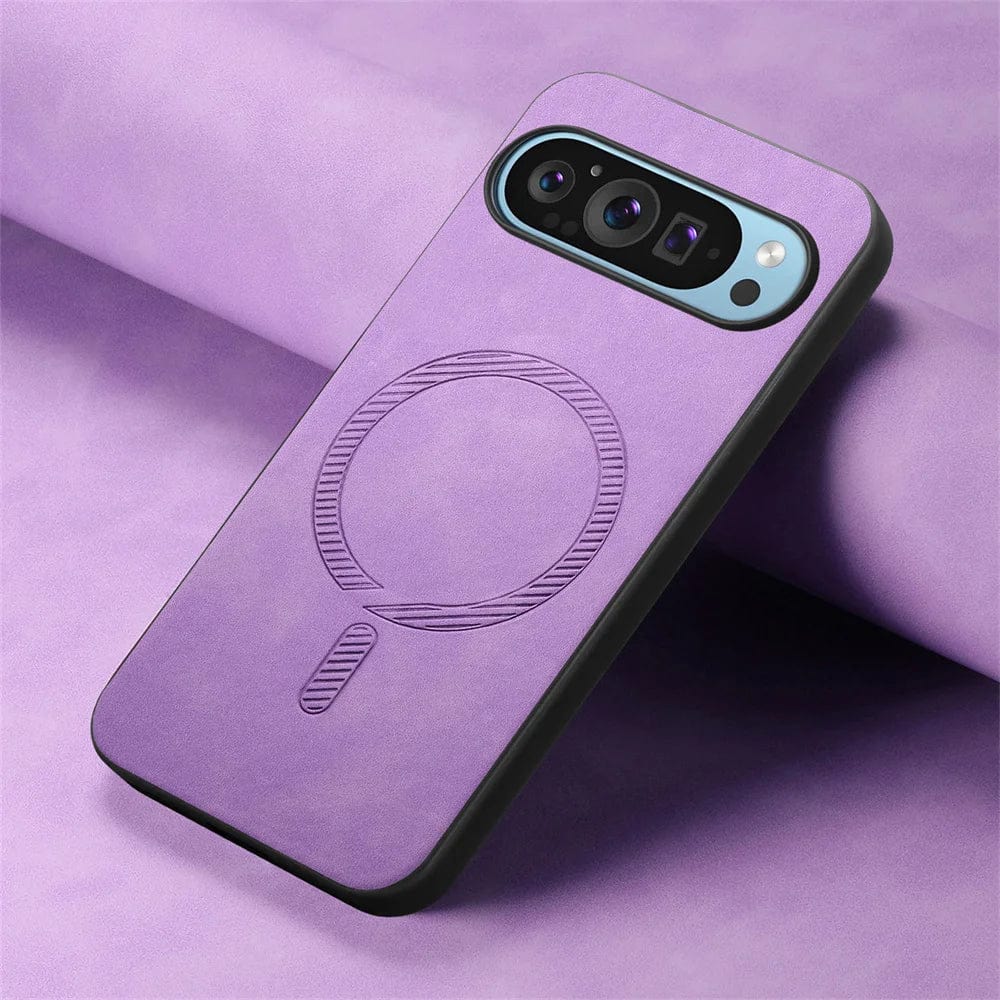 Magnetische Drahtlose Lade Google Pixel Leder Handyhülle